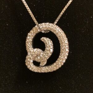Swarovski crystal spiral love knot pendant necklace